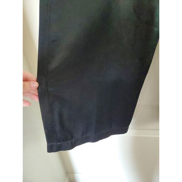 Von Saken Unique Satin Black Paperbag Designer Wide Leg Pants, Size Medium - Picture 6 of 12